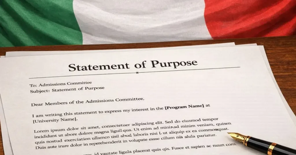 Italy student visa SOP (statement of purpose)