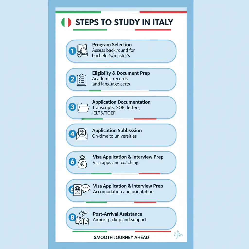 checklist for italy study visa process